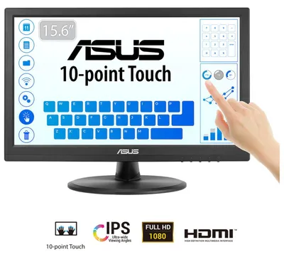 Produktbild von ASUS Touch VT169HE, 39,6 cm (15.6"), 1920 x 1080 Pixel, Full HD, LED, 5 ms, Schwarz