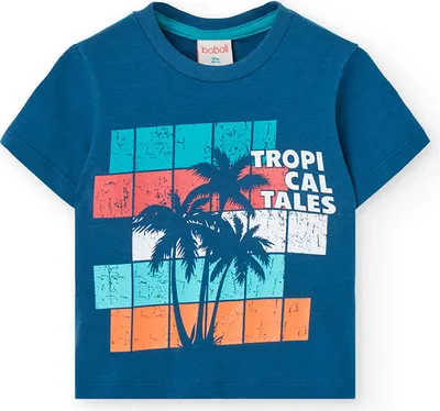 Produktbild von Boboli Knit Kurzarm-t-shirt Blau 6 Months Blau 6 Months