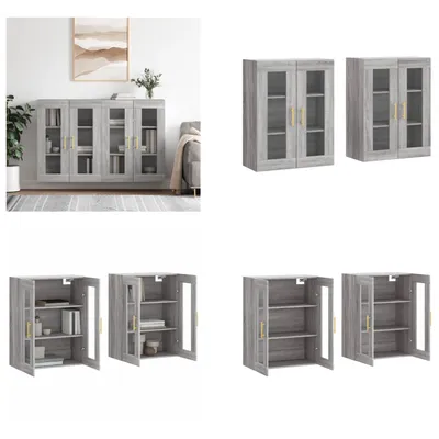 Produktbild von vidaXL Wandschränke 2 Stk. Grau Sonoma Holzwerkstoff - Wandschrank - Wandschränke - Schrank - Lagerschrank