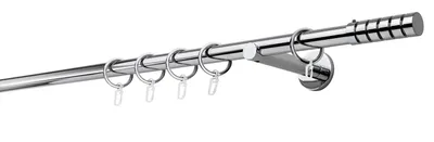 Produktbild von Gardinenstange auf Maß 20mm Rille 1-lauf Wandträger 12cm Farbe: Chrom, Größe: 170cm