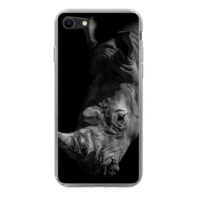 Produktbild von MuchoWow® Handyhülle Schutzhülle Hülle für iPhone 8 Nashorn - Wildtier - Porträt Silikon Softcase Handy Hülle - Schutzhaube