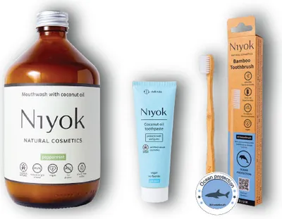 Produktbild von Kokosöl Mundwasser | Kokosöl Zahnpasta & Zahnbürste | Niyok