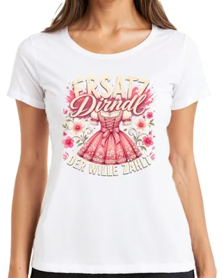 Productafbeelding van Alternatief dirndl, het is de intentie die telt, , Wiesn, lederen broek, Wasen, dames T-shirt, wit, maat S