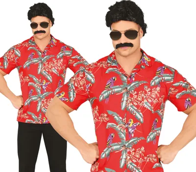 Image de Guirca Chemise Hawaï avec Perroquets Costume Homme L L