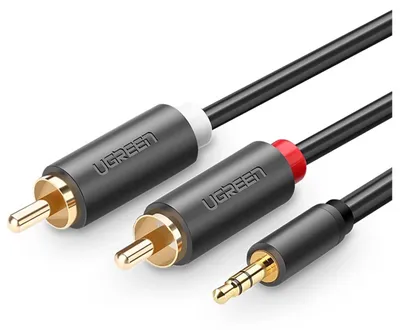Produktbild von Ugreen Av102 Kabel 2X Rca (Cinch) Jack 3.5 Mm 5M (Czarny)