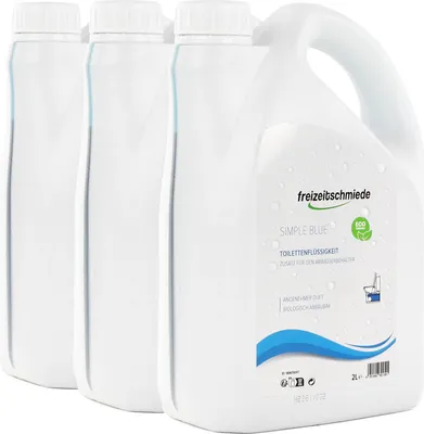 Produktbild von 3x Freizeitschmiede Simple Blue je 2L Sanitärflüssigkeit für Fäkalientank Campingtoilette Sanitärzusatz Abwasserbehälter