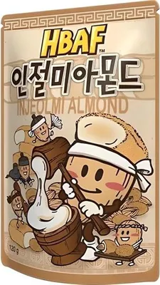 Produktbild von Hbaf | Geröstete Mandeln - Koreanischer Injeolmi-geschmack - 120g - Snack - Natürliche Zutaten