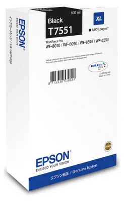 Produktbild von Epson C13T75514N, High (L) Yield, Schwarz, 100 ml, 1 Stück(e), Einzelpackung