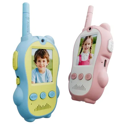 Produktbild von Kinder-Video-Funkgerät, wiederaufladbar, 2er-Set mit Bildschirm, für 3–12 Jahre, Jungen und Mädchen, Geburtstags- und Weihnachtsgeschenk