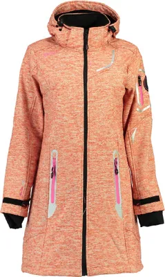 Produktbild von Geographical Norway Damen Softshell Jacke Timael abnehmbare Kapuze für Frauen, orange, Größe: XL