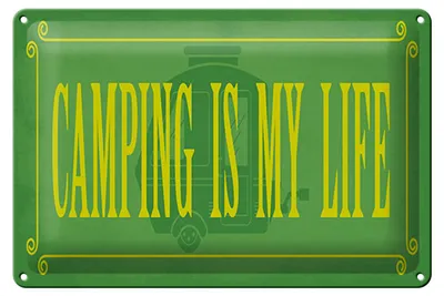 Produktbild von Blechschild Spruch 12x18 cm Camping my life Schild