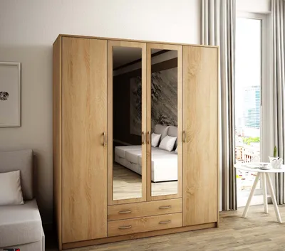 Obrázek produktu pro Prostorná šatní skříň SIMELA - šířka 168 cm, dub sonoma