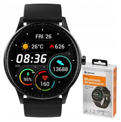 Zdjęcie produktu dla DENVER SW-173 - Inteligentny zegarek z paskiem - Czarny - Wyświetlacz 3,3 cm (1,28") - Bluetooth