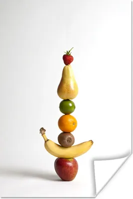 Produktbild von MuchoWow® Poster Obst - Turm - Weiß 40x60 cm - Plakate für die Wand - Poster Babyzimmer