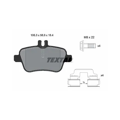 Produktbild von Textar Bremsbeläge hinten für Mercedes-Benz A B GLA-Klasse SLK SLC CLA + d CDI