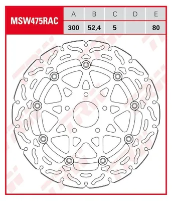 Image de TRW Racing Disque de frein flottant D 300mm 5 boulons pour KTM DUKE