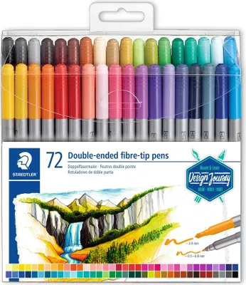 Produktbild von STAEDTLER 3200 Doppelfasermaler Etui mit 72 Farben