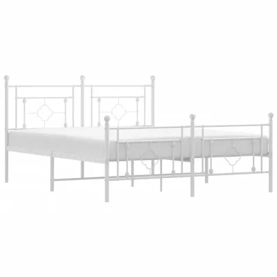 Produktbild von vidaXL Bettgestell mit Kopf- und Fußteil Metall Weiß 160x200 cm