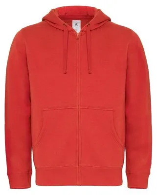 Zdjęcie produktu dla Bluza męska, kaptur, długie zamki - B&C HOODED FULL ZIP/M - red - rozm. 2XL