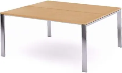 Produktbild von Mehrfacharbeitstisch Total BxTxH 180x163x73cm Gestell verchromt Platte Melamin buche.