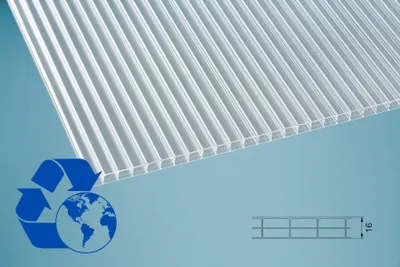 Produktbild von 98 x 300cm Doppelstegplatte Tom Klar 16 mm Polycarbonat