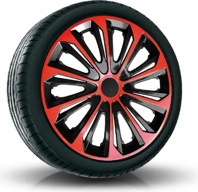 Produktbild von Radkappen Radzierblenden (4Stück) 16 Zoll rot/schwarz STRONG Z458859