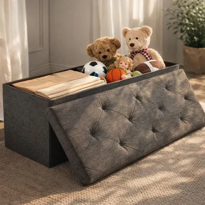 Produktbild von DUMOS Sitzbank mit Stauraum, Aufbewahrungsbox mit Deckel, 110 x 38 cm Truhenbank