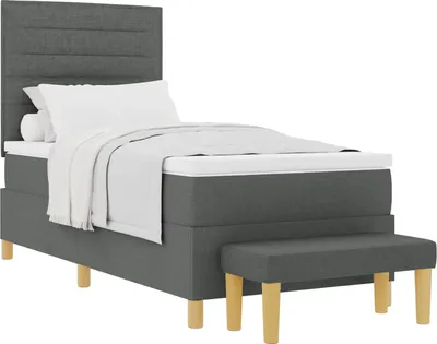Obrázok produktu pre Posteľ s pružinovým rámom Tmavo šedá 200 x 90 cm látka