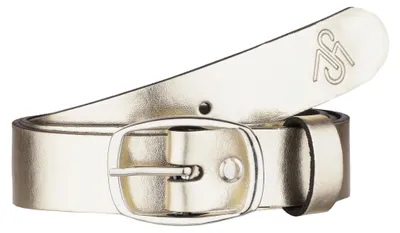 Image de Ceinture pour femme Merry Style, ceinture en cuir de 3 cm de large, D41 (logo doré, 85 cm)