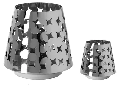 Produktbild von LUMA - 2er Set Windlichter aus Edelstahl - silber - Teelichthalter