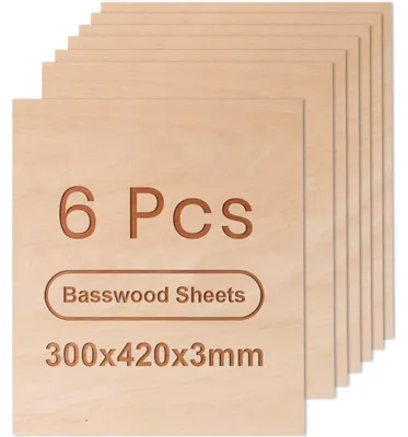 Image de Elzusha - Plaques de contreplaqué en tilleul, lot de 6, pour la menuiserie