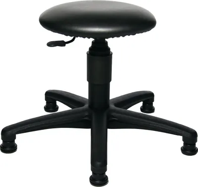 Image de Tabouret pivotant avec patins, rembourrage en similicuir noir, hauteur d'assise 390-520mm TOPSTAR