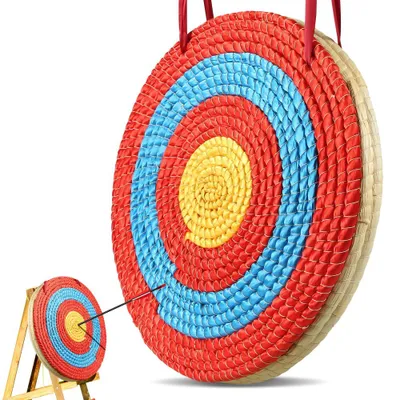 Produktbild von 508 mm Zielscheibe Bogenschießen - Handgefertigtes Strohbogenziel für Recurvebogen, Compoundbogen oder Langbogen - Aufhängbares Traditionelles Bogenpfeilziel für Jugend & Erwachsene - Bogenschießziel