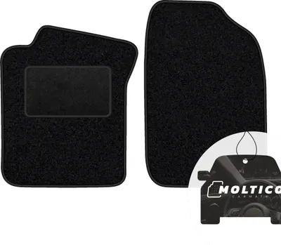 Produktbild von moto-MOLTICO Vorne Fußmatten Auto Velours Autoteppiche Schwarz Automatten Set 2-teilig passend für Toyota Corolla E11 1997-2001