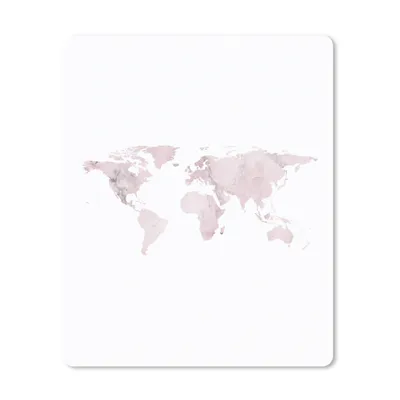 Produktbild von MuchoWow® Mauspad Mousepad Weltkarte - Aquarellfarbe - Rosa 30x40 cm - Mousepads - Maus Mat - Pad - Mausunterlage - Mausmatten