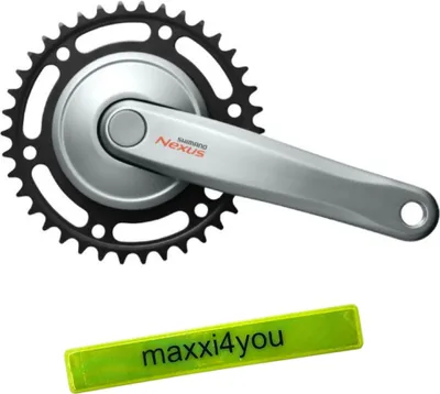 Produktbild von Shimano Kurbelgarnitur Nexus FC-C6000 38 Zähne Silber inkl. maxxi4you Reflexband