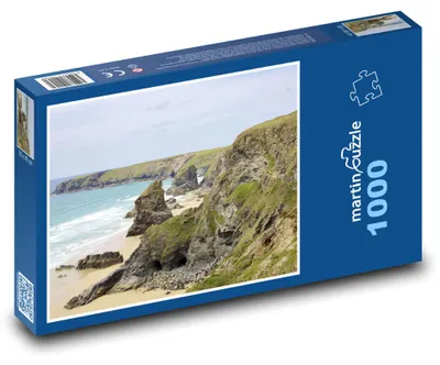 Zdjęcie produktu dla Puzzle 1000 Wybrzeże z klifami i plażą - martinpuzzle
