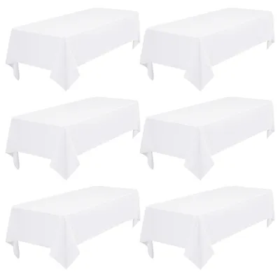 Produktbild von Tischdecke Rechteckig Weiß 153 x 260 cm Polyester 6 Stück