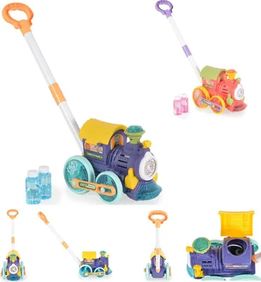 Produktbild von Moni Schiebespielzeug Eisenbahn Seifenblasen, 2 Seifenblasenlösung Musik Licht blau