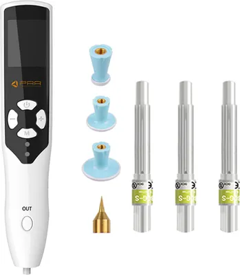 Produktbild von ele eleoption Plasma Ozon Stift für Hautstraffung, Gesichtslifting, Pigmentflecken- & Narbenentfernung, mit präziser Plasma-Technologie, schonend, narbenfrei & lang anhaltenden Ergebnissen, ohne chirurgischen Eingriff, inkl. wiederverwendbare Nadeln, ABS, Weiß, 38 x 31.5 cm, 7 Teile