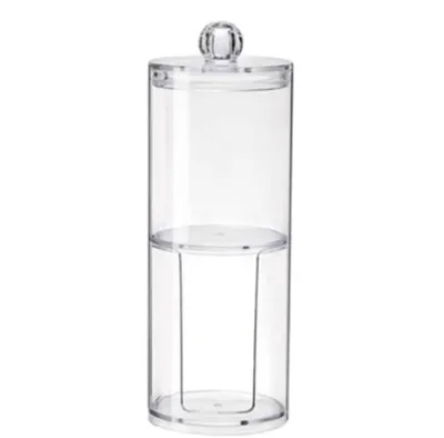 Produktbild von Make-up Aufbewahrung, Wattepad aufbewahrung, Wattepads Wattestäbchen Halter Spender, Wattebausch Tupferhalter, Wattepad Spender und Wattestäbchen Behälter mit Deckel, Transparent