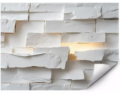 Produktbild von Fototapete Für Die Wand Weiße 3DSteinblockwand für Wohnzimmer Schlafzimmer Büro 300x210 cm