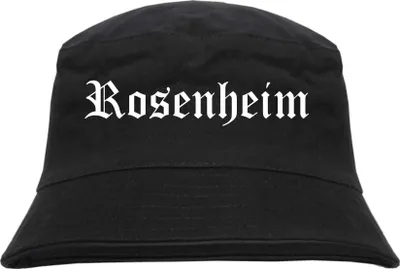 Produktbild von Rosenheim Fischerhut - Altdeutsch - bedruckt - Bucket Hat Anglerhut Hut Schwarz S/M