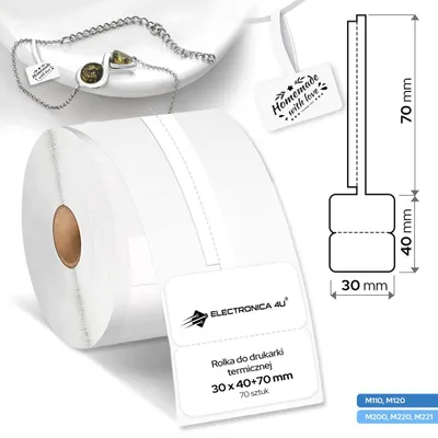Produktbild von Selbstklebende Etiketten, kompatibel mit Phomemo M110, M200, M220, M221, Format 30x40+70
