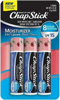 Obrázok produktu pre ChapStick | Balzam na pery, ochrana pred mrazom, rúže, hydratačné | Black Cherry-Intensive Cherry, 3 x 4g