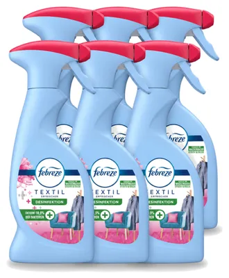 Productafbeelding van 6 x Febreze Textielverfrisser - Roos en Nagelbloem - 375 ml - Voordeelverpakking - 6 stuks