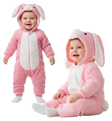 Zdjęcie produktu dla Piżama Onesie Kostium Przebranie Śpiochy Różowy Króliczek Niemowlę 70: 50-65 cm