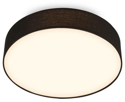 Produktbild von Briloner LED Deckenlampe Stoffschirm Ø38x10,5 cm Rund 24W 2600lm 3000K Warmweiß Schwarz - Deckenleuchte Wohnzimmer Schlafzimmer Küche Flur