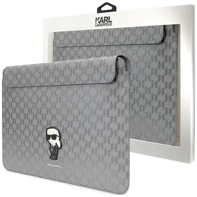 Produktbild von Karl Lagerfeld Sleeve KLCS14SAKHPKG 14" silber Saffiano Monogram Ikonik Schutzhülle