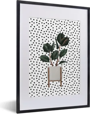 Produktbild von MuchoWow® MuchoWow® Gerahmtes Poster Zimmerpflanze - Pflanzgefäß - Pflanzen 30x40 cm - Poster mit zchwarzem Bilderrahmen - Wandposter Schlafzimmer